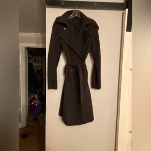 Black raincoat with hood